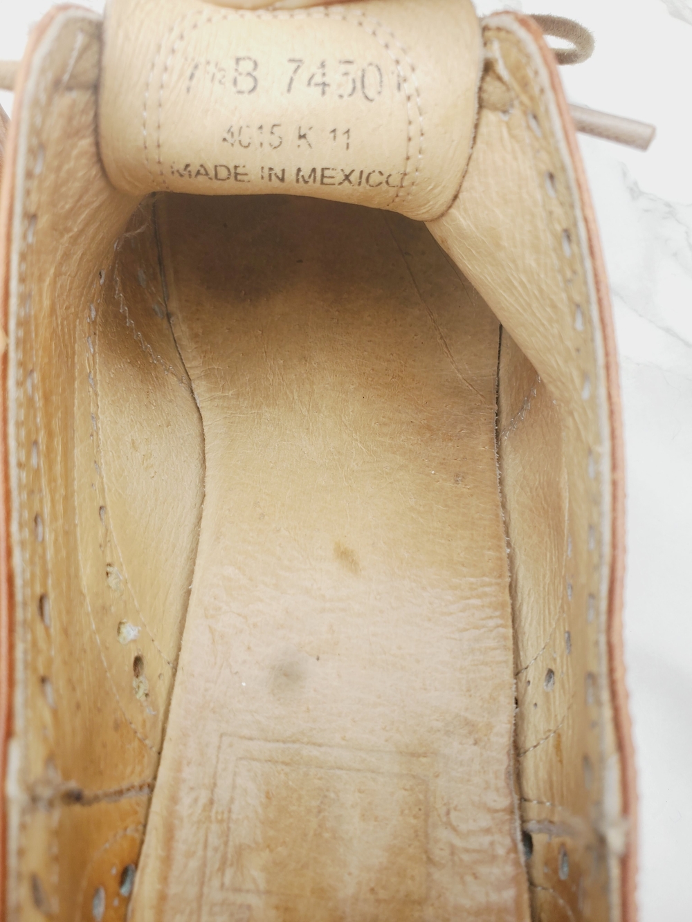 Frye Maggie Brown Leather Wingtip Heeled Oxfords - Size 7.5 - Picture 6 of 16